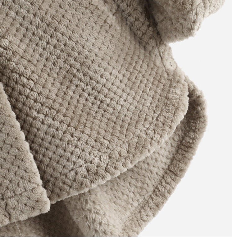 WW | gepolsterter Kapuzenbutton-Up-Mantel - Plüschwärme - Lässige Passform - Winterliche Freizeit-Layer