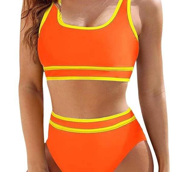 Damen Sportliches Bikini-Set mit Hochbund und komfortablem Oberteil WW