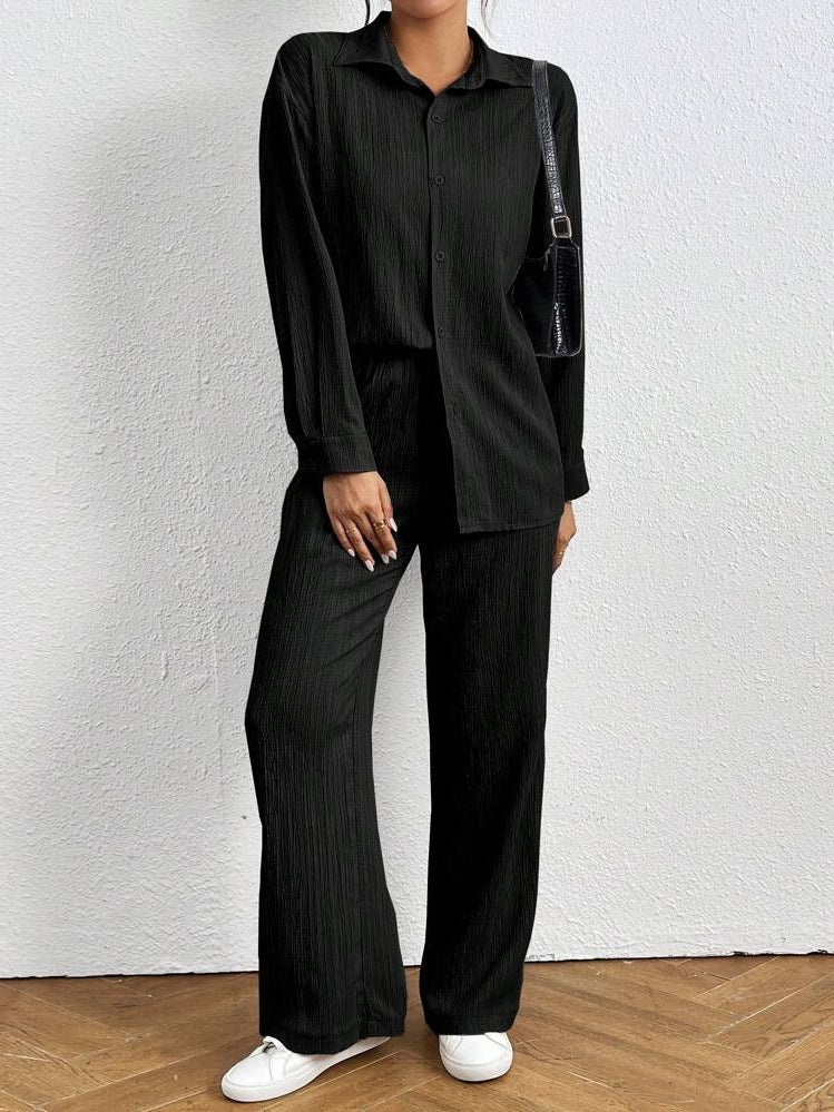 Women's Lightweight and Airy Two-Piece Set with Textured Design WW