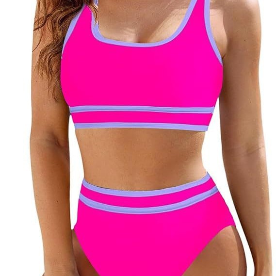 Damen Sportliches Bikini-Set mit Hochbund und komfortablem Oberteil WW
