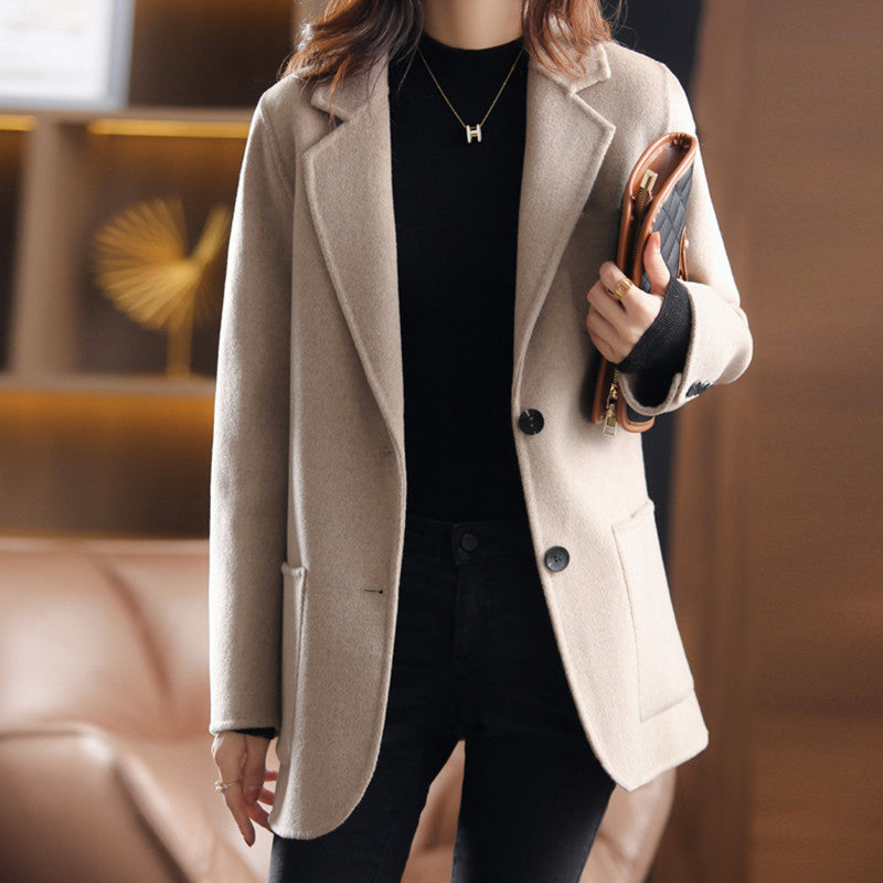 Autumn and Winter Thickened Tweed Women's Blazer