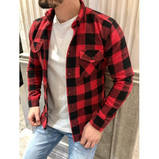 WW | Checked Flannel Shirt Relaxed Fit Long Sleeve With Chest Pockets
