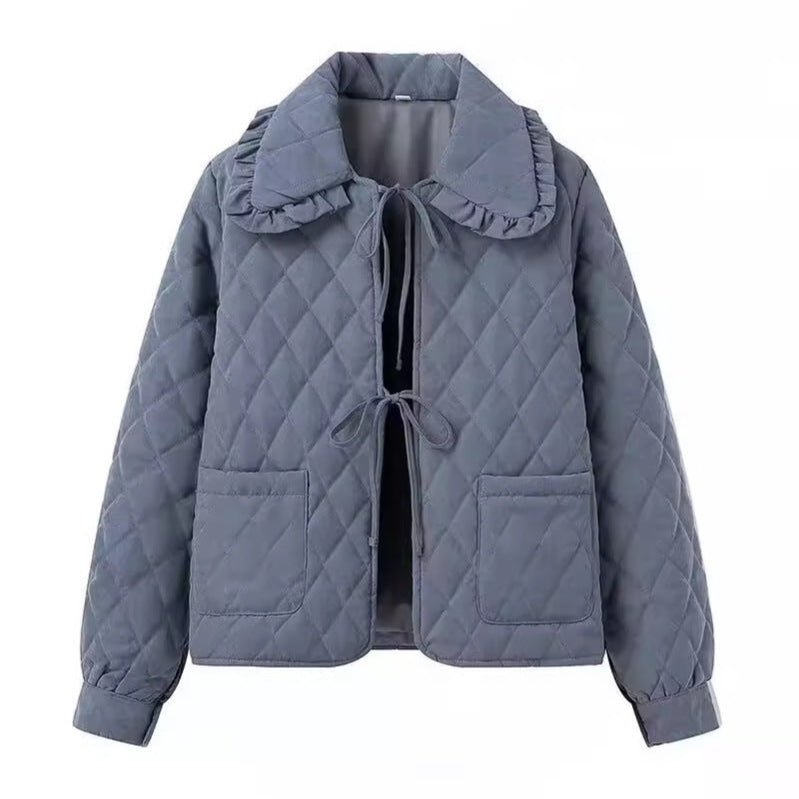 WW | Damen Gequiltete Jacke Große Kragen