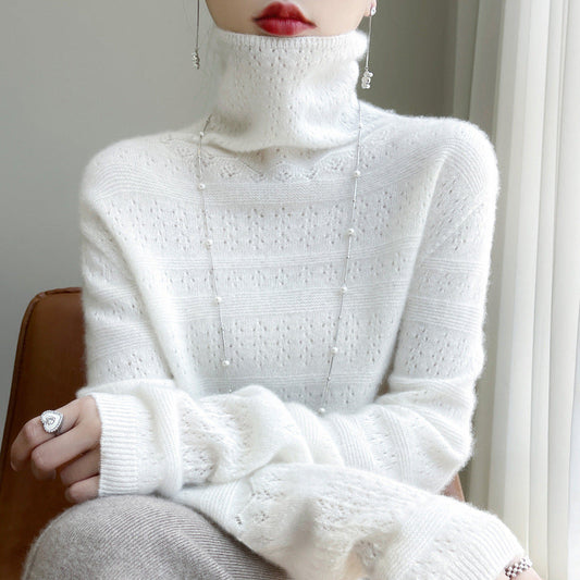 WW | Rollkragenpullover - Weicher Strickpullover - Langärmliges Design