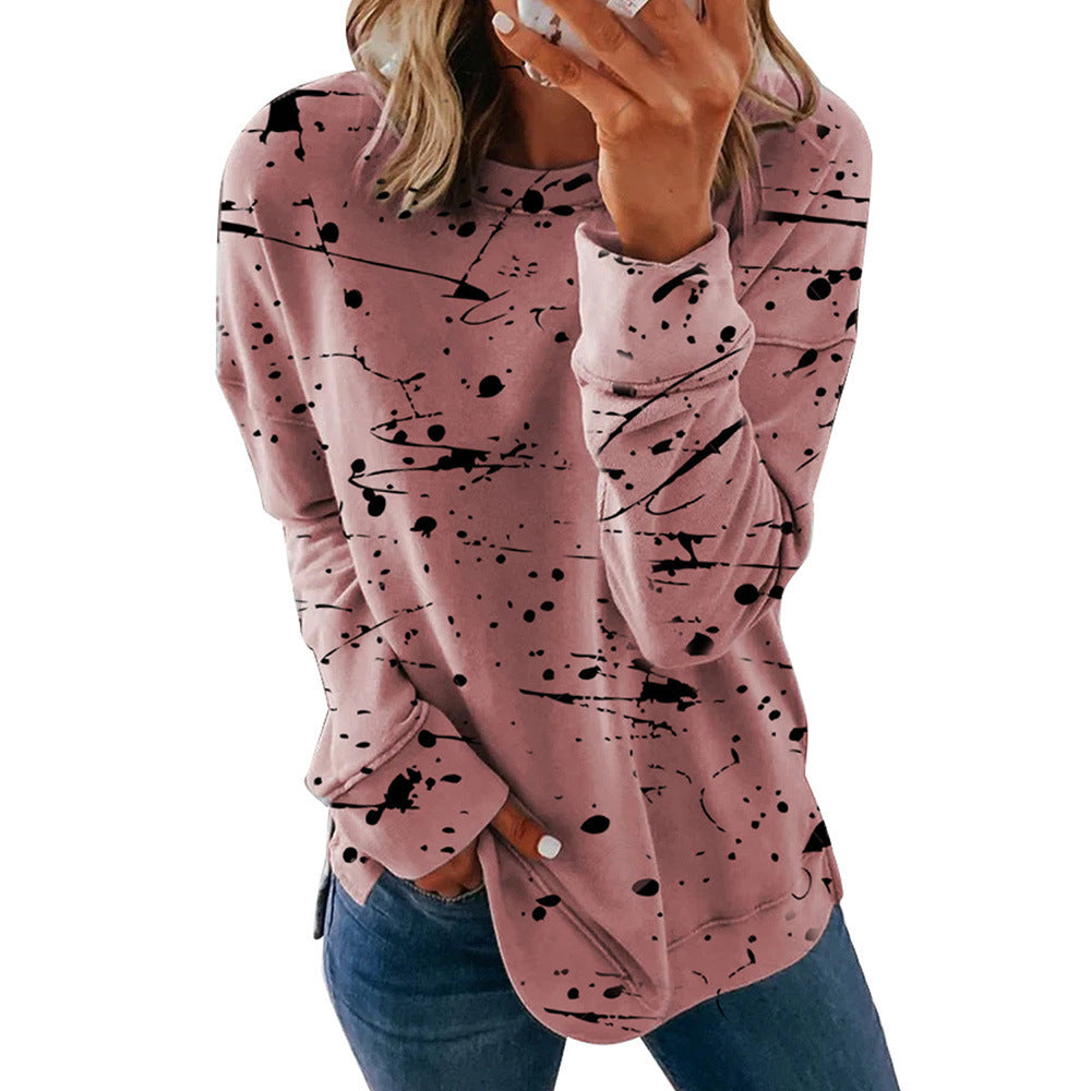 Damen Kreatives Sweatshirt mit Farbklecks-Design WW