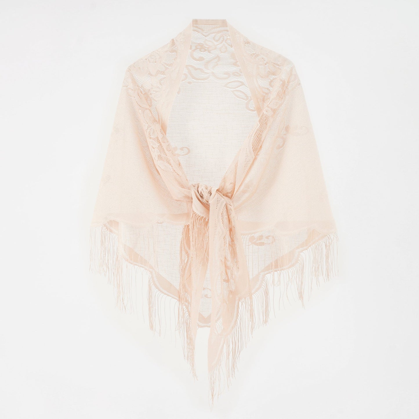 Damen Eleganter Chiffon-Schal mit kunstvollen Fransen WW