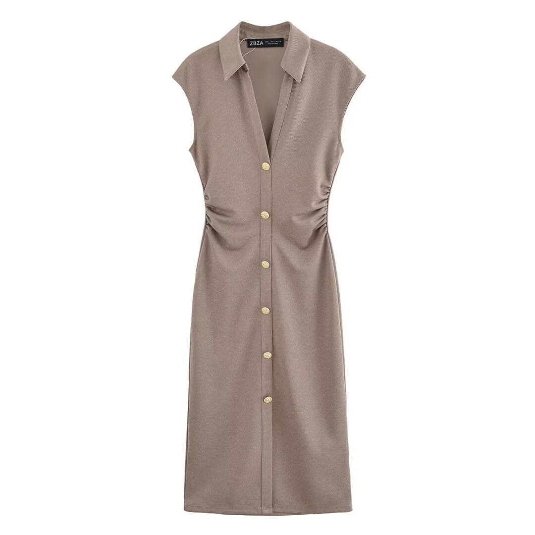 Damen Hemdblusenkleid mit edlen Knopfdetails und elegantem Schnitt WW