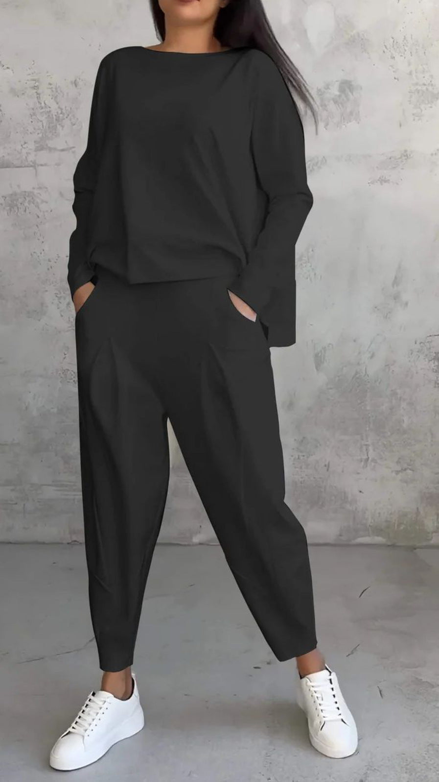 WW | Overall Slim Fit Breathable Set With Long-Sleeved Top And Skinny Trousers