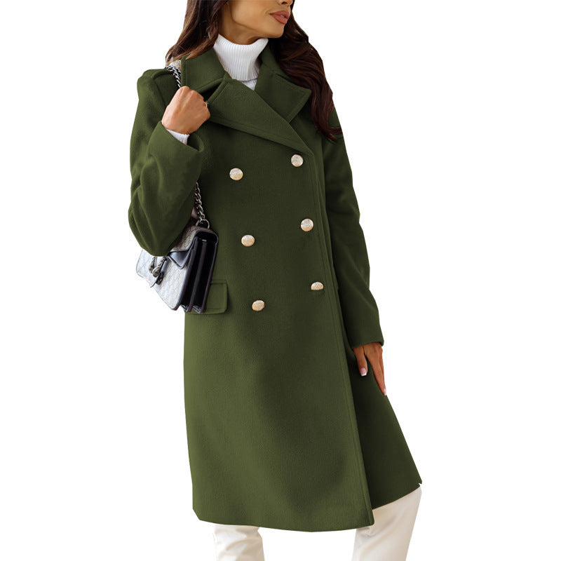 Women's Elegant and Timeless Double-Breasted Wool Coat WW