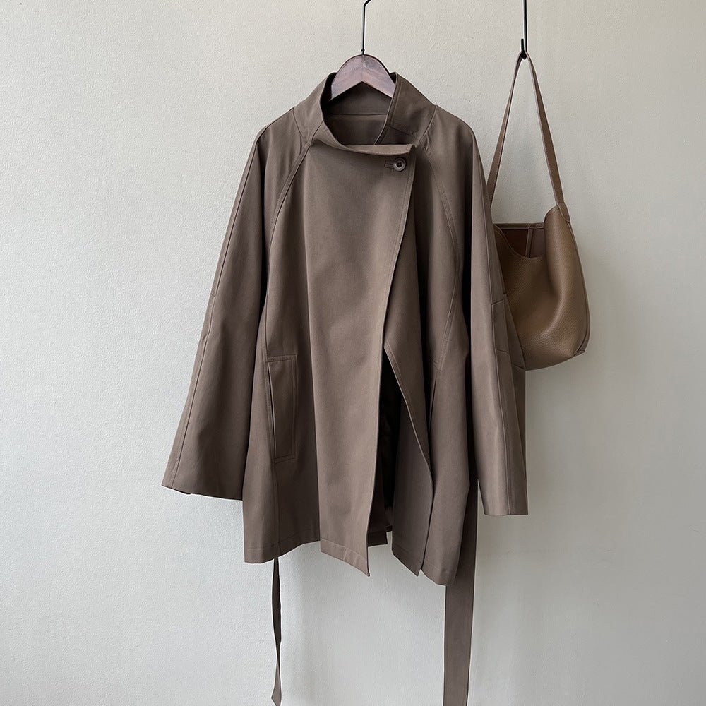 WW | Wasserfallkragenmantel - Minimalistisches Chic - Leichte Schicht - Lässige Passform