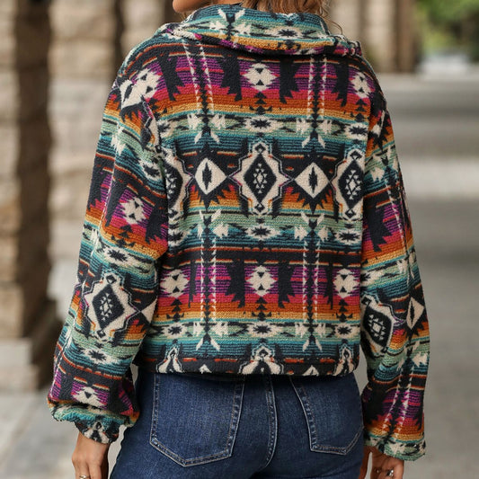 WW | Print Bomber Jacket - Vibrant Statement Piece - Soft Material - Casual Chic