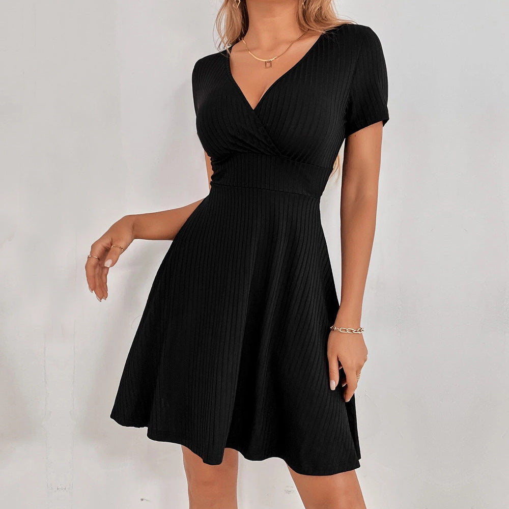 Damen Kleid mit offenem Rücken und lässigem Bindeband W&W