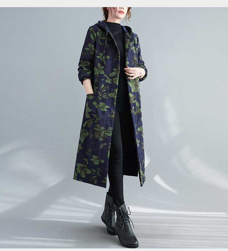 WW | Steppmantel - Vintage-inspirierter Druck - Lange Wärme - Winterlage