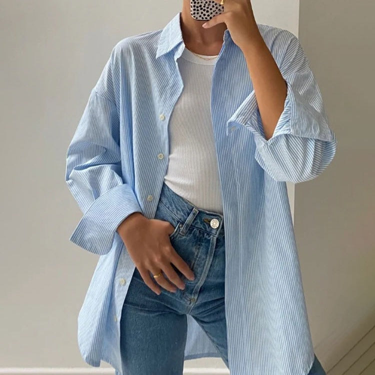 Damen Oversized Hemdbluse WW