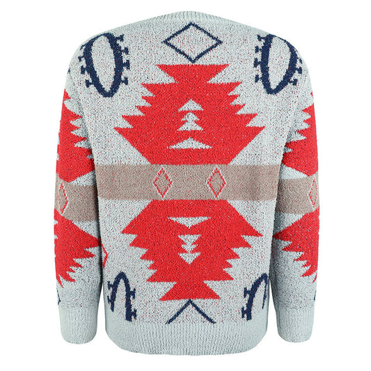 WW | Gemusterter, Lässiger Strickpulli