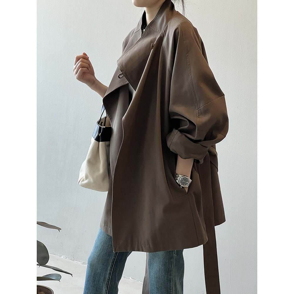 WW | Wasserfallkragenmantel - Minimalistisches Chic - Leichte Schicht - Lässige Passform