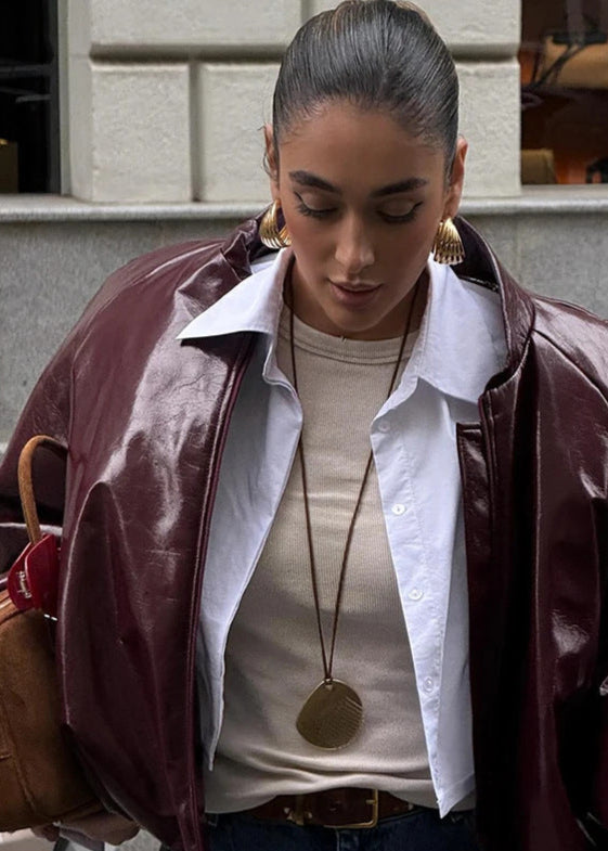 WW | Plus Size Shiny Faux Leather Jacket