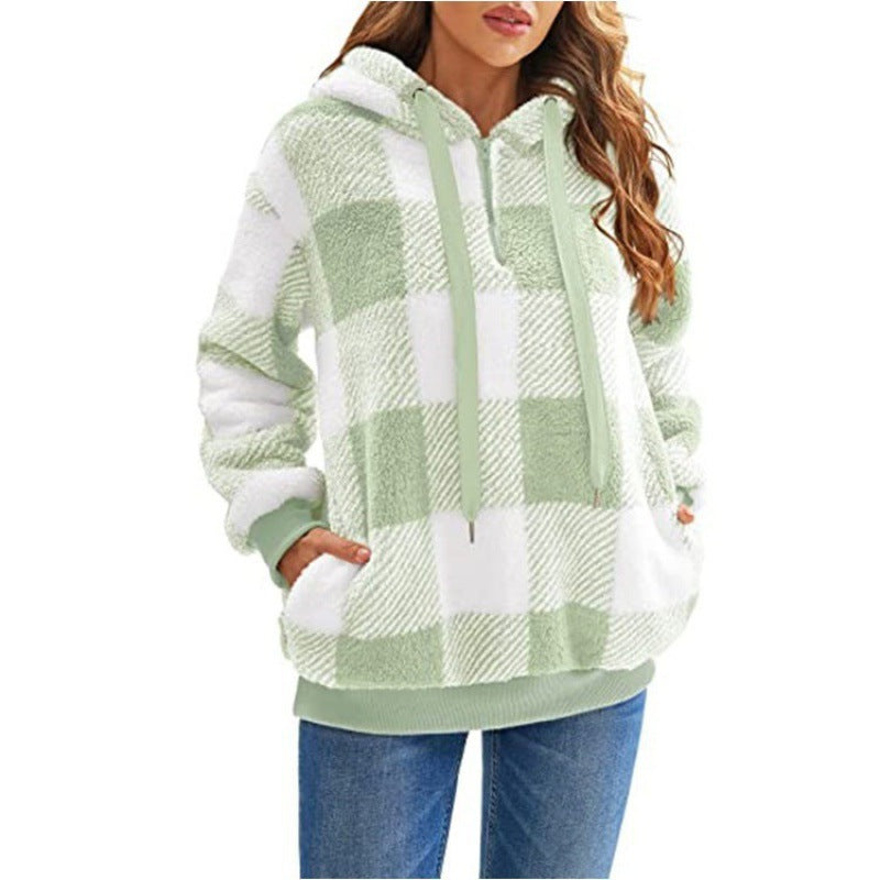 WW | Frauen Kontrollierte Hohe Kragen Hoodie Gemütlicher Stil