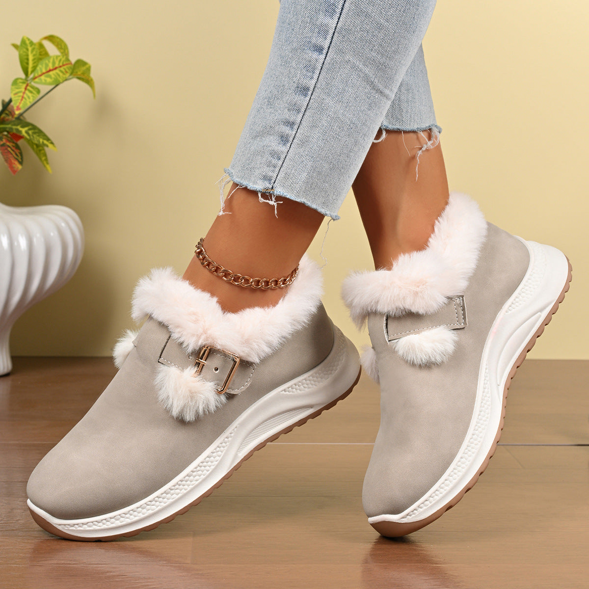 WW | Plüsch-Fell kurze Stiefel für Damen – Gemütlicher & stylischer Komfort