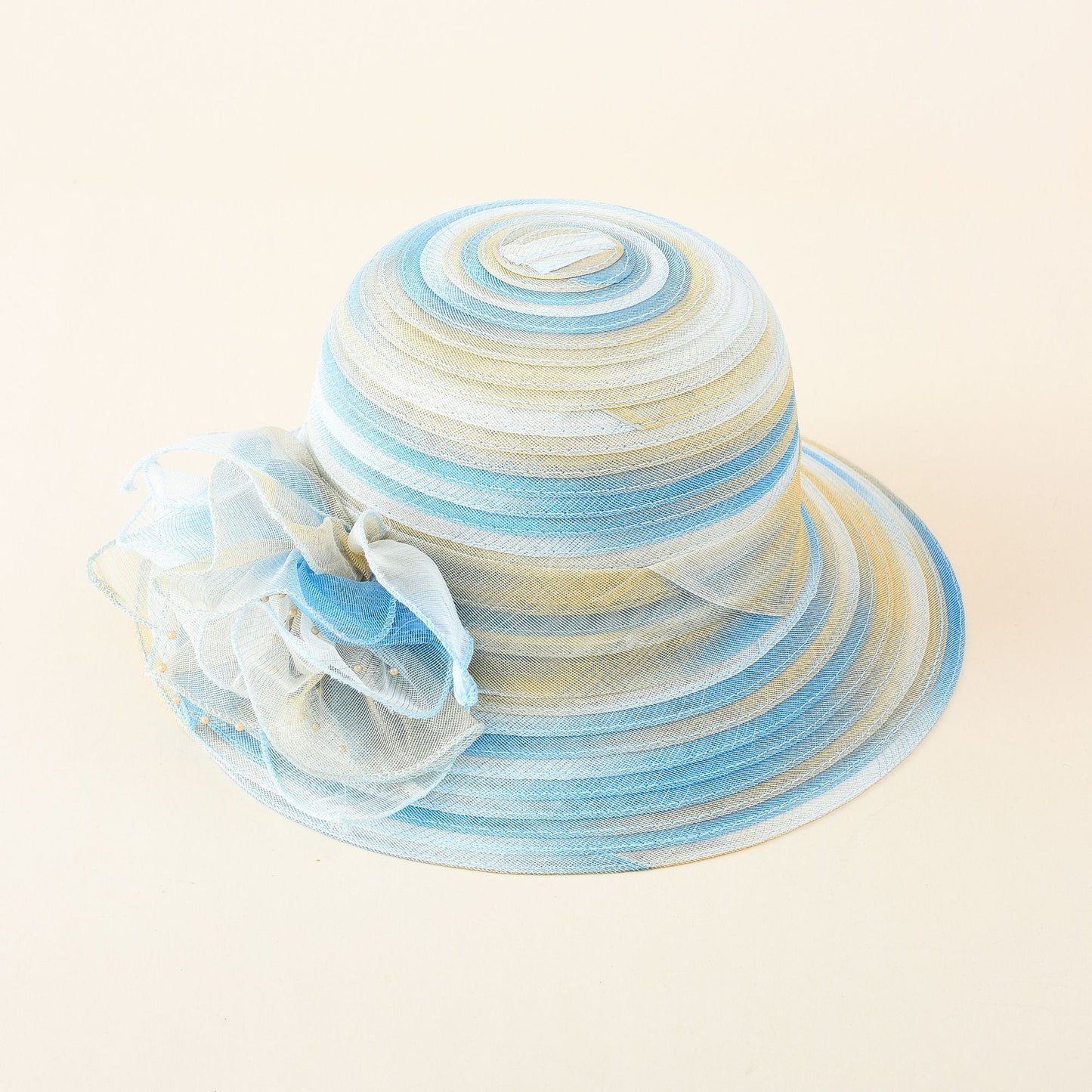 Damen eleganter Sonnenhut mit feinen Verzierungen und schickem Design WW