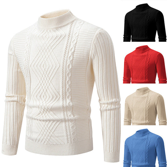 WW | Herren Design Slim Fit Stehkragenpullover