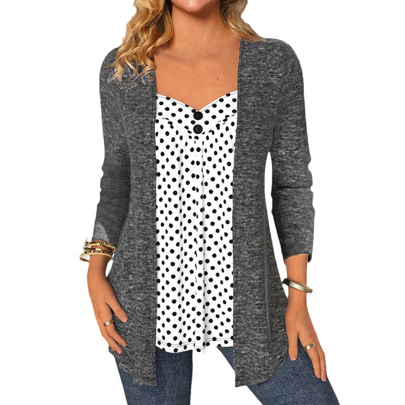 Damen Cardigan mit glänzender Oberfläche und lässigem Fall WW