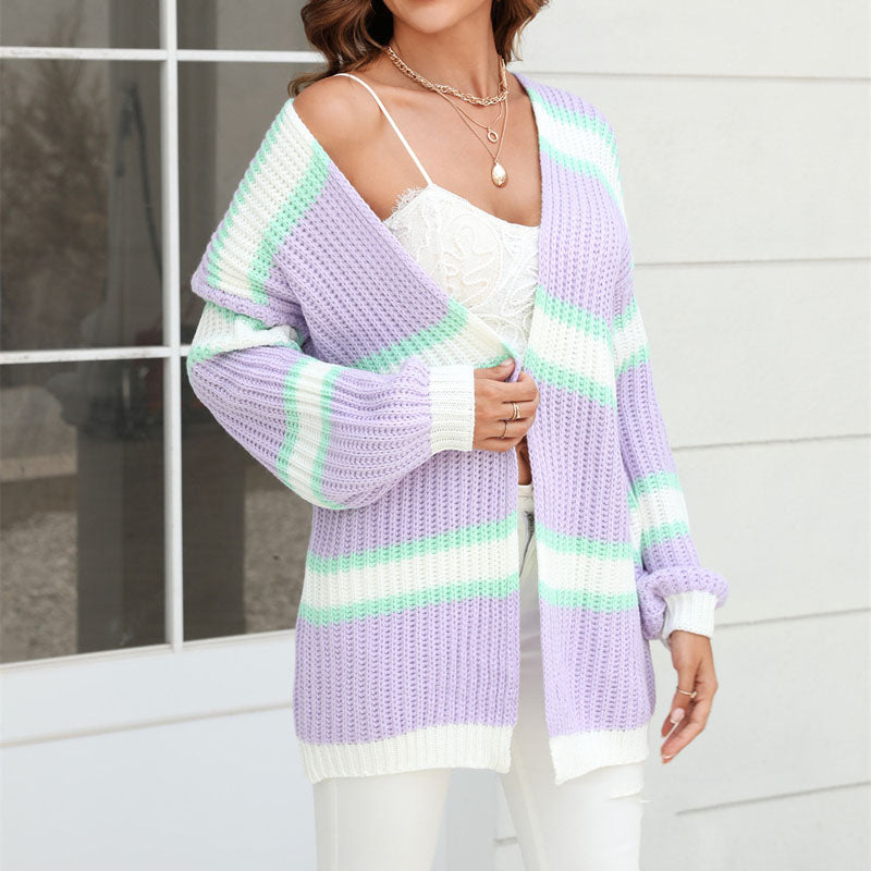 WW | Gestreifte Strickjacke mit Modernem Look