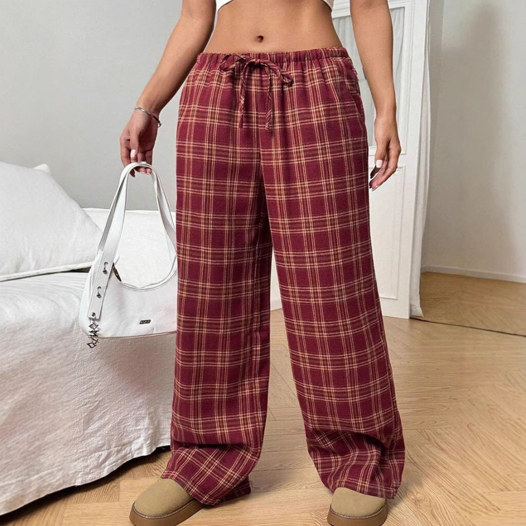 Women's Plaid Casual Trousers WW