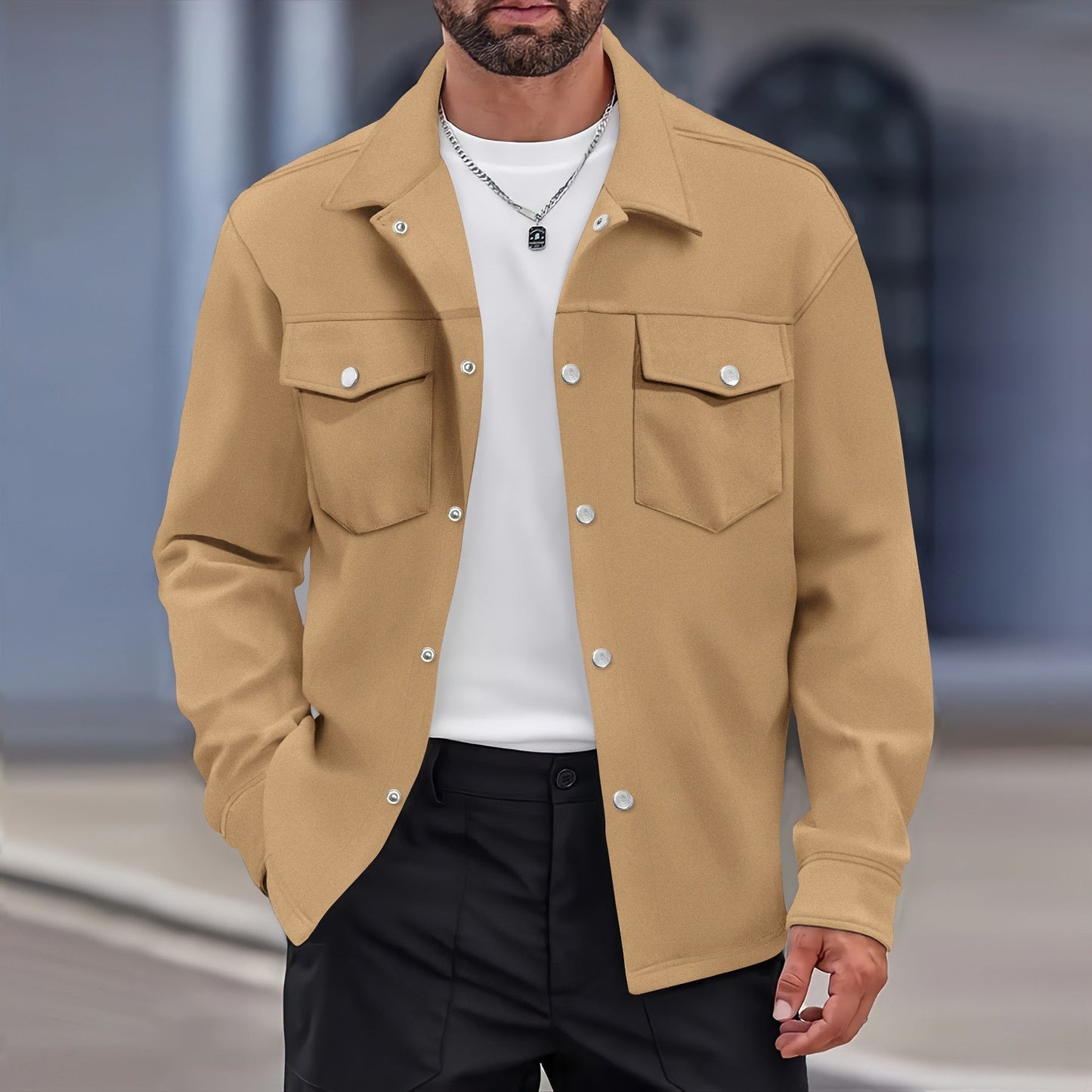 WW | Modern Fit Wool Feel Button Closure Chest Pockets