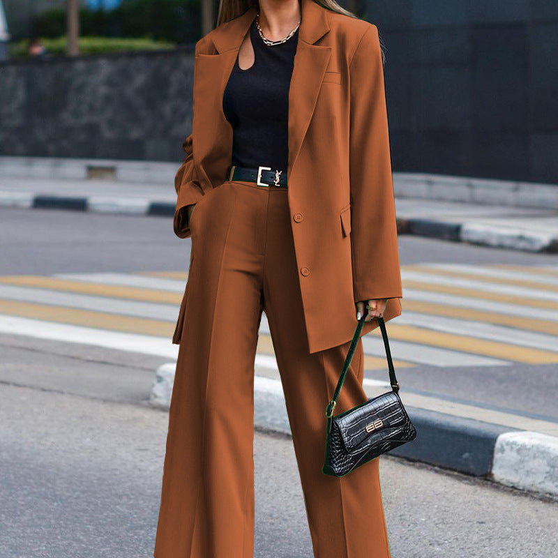 Women's Oversized Blazer and Wide-Leg Trousers Combination WW