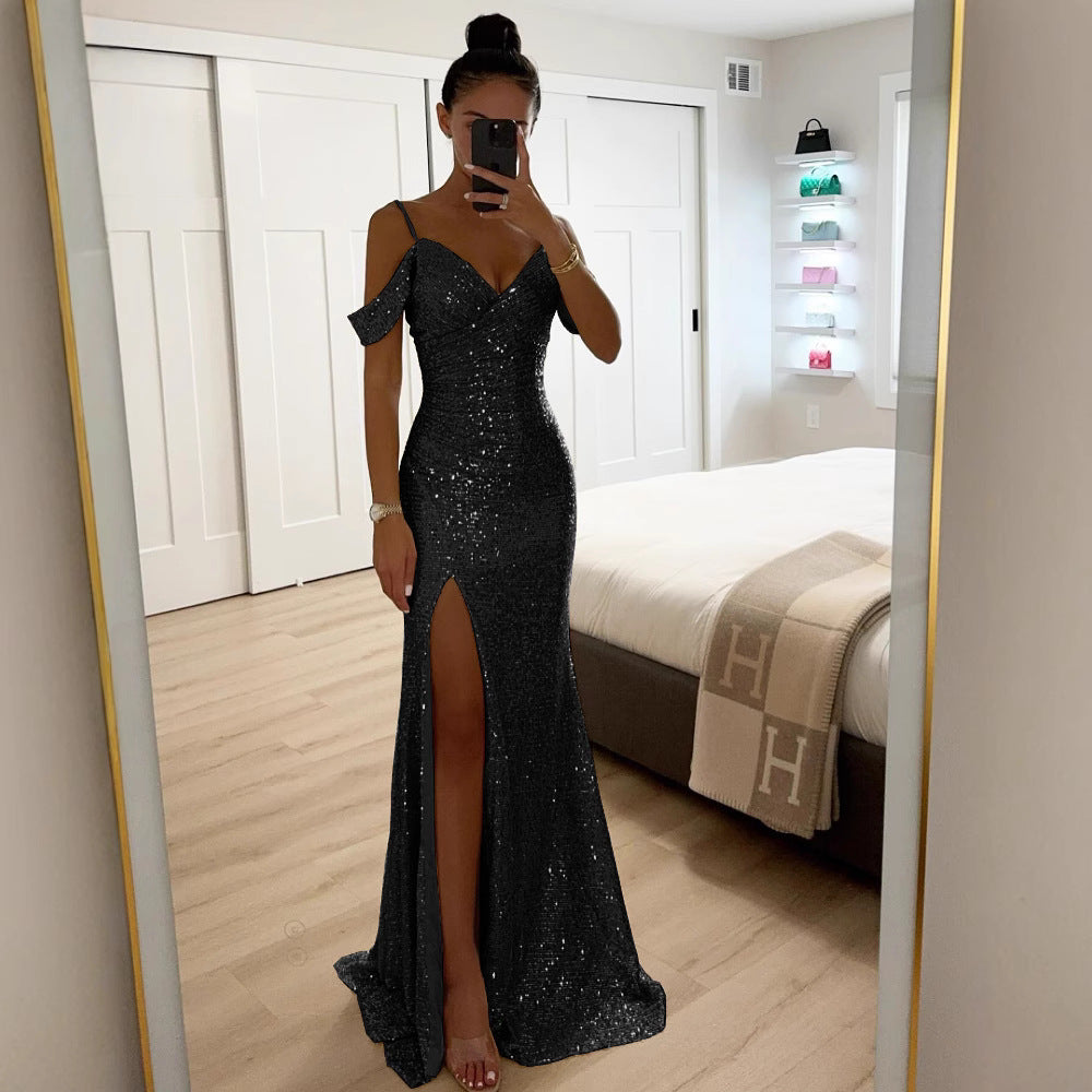 WW | Elegantes Damenkleid Mit Pailletten Und Trägern