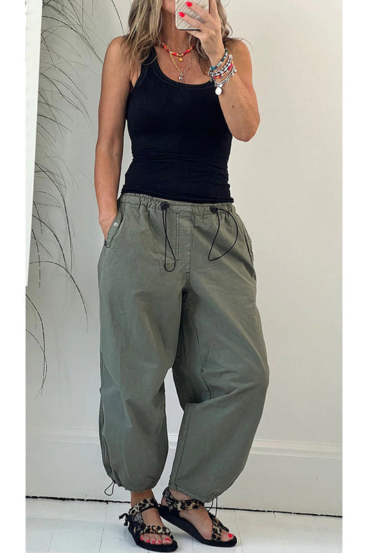 Damen lässige Bundfaltenhose aus atmungsaktivem Material WW