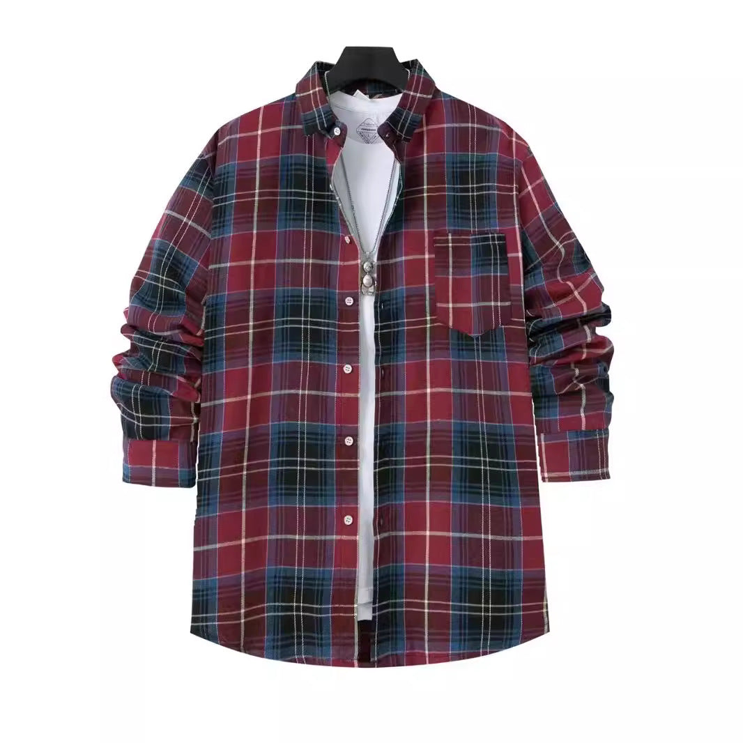 WW | Plaid Plus Size Cut Long Sleeve with Chest Pocket