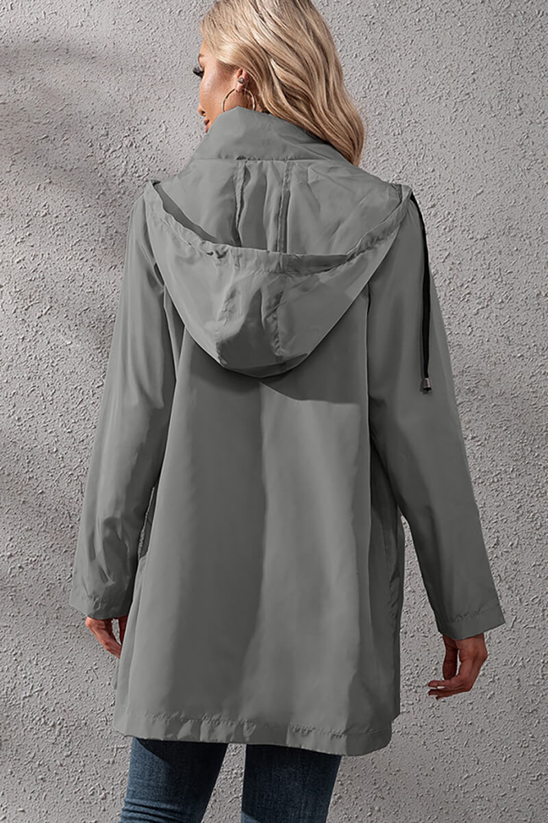 WW | Hooded Rain Jacket - Adjustable Waist - Water-Repellent - Casual Outerwear