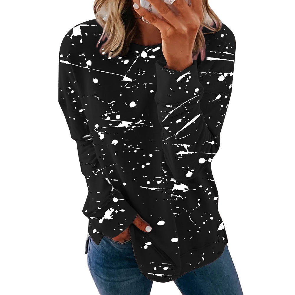 Damen Kreatives Sweatshirt mit Farbklecks-Design WW