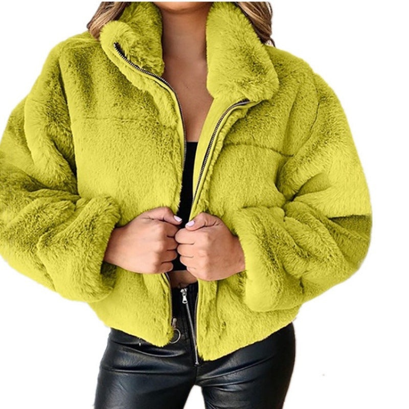 WW | Damen Oversized Mittelgroße Jacke Kunstfell