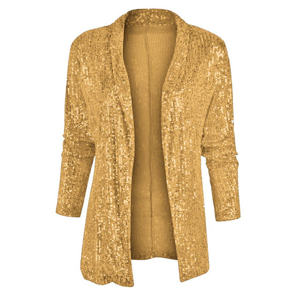 Damen Glamouröser Pailletten-Blazer WW