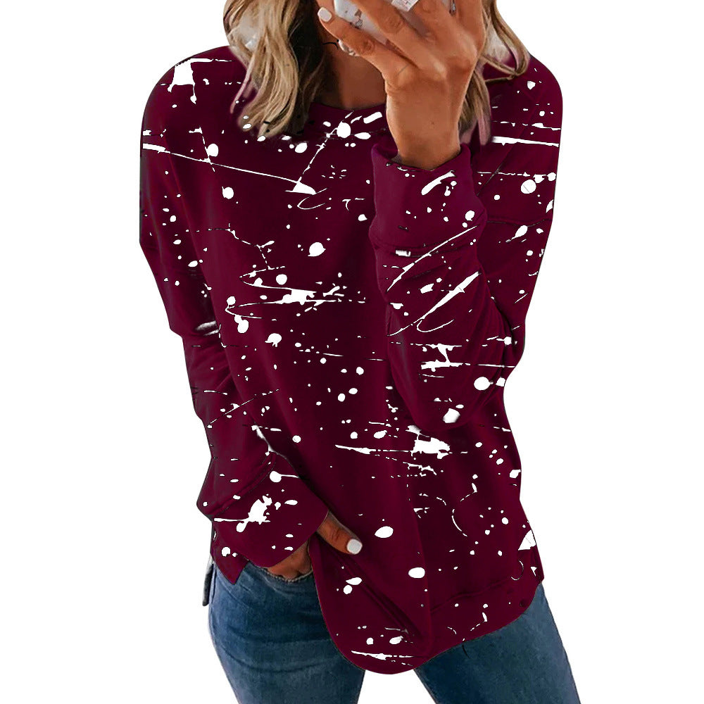 Damen Kreatives Sweatshirt mit Farbklecks-Design WW