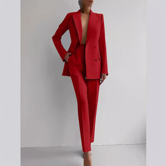 Damen Elegantes Doppeltes Blazer-Hosen-Set WW
