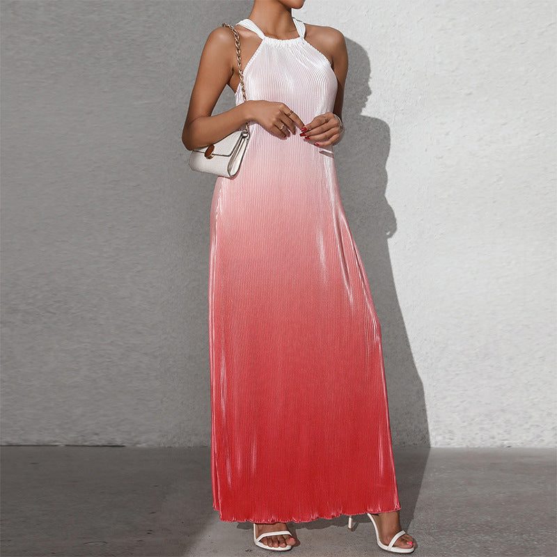 WW | Gradient Spaghetti Strap A-line Long Dress