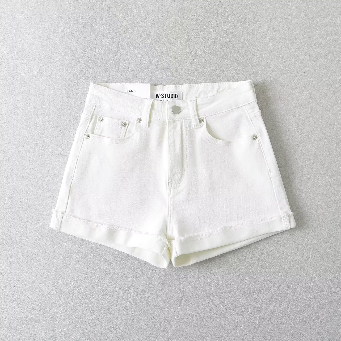 Damen Jeansshorts mit lässigem Schnitt und versäuberten Abschlüssen WW