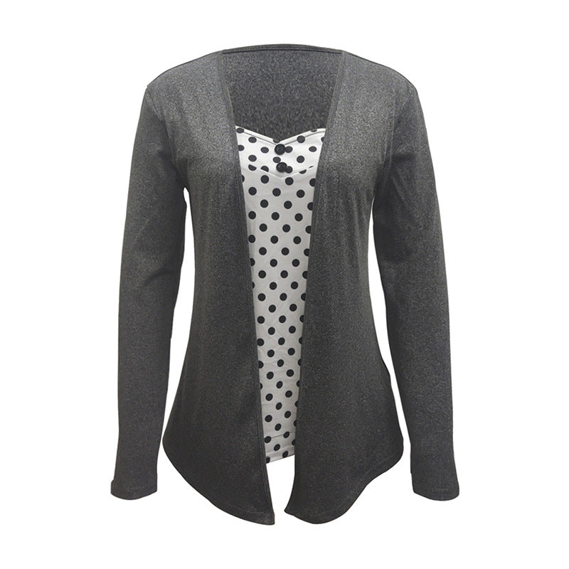 Damen Cardigan mit glänzender Oberfläche und lässigem Fall WW