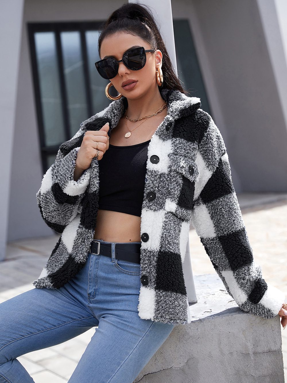 WW | Button-Down Shacket - Gemütliche Außenschicht - Fleece-Mischung - Legere Herbst- und Winterbekleidung