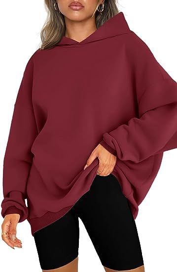 Damen oversized Kapuzenpullover mit seitlichen Schlitzen WW