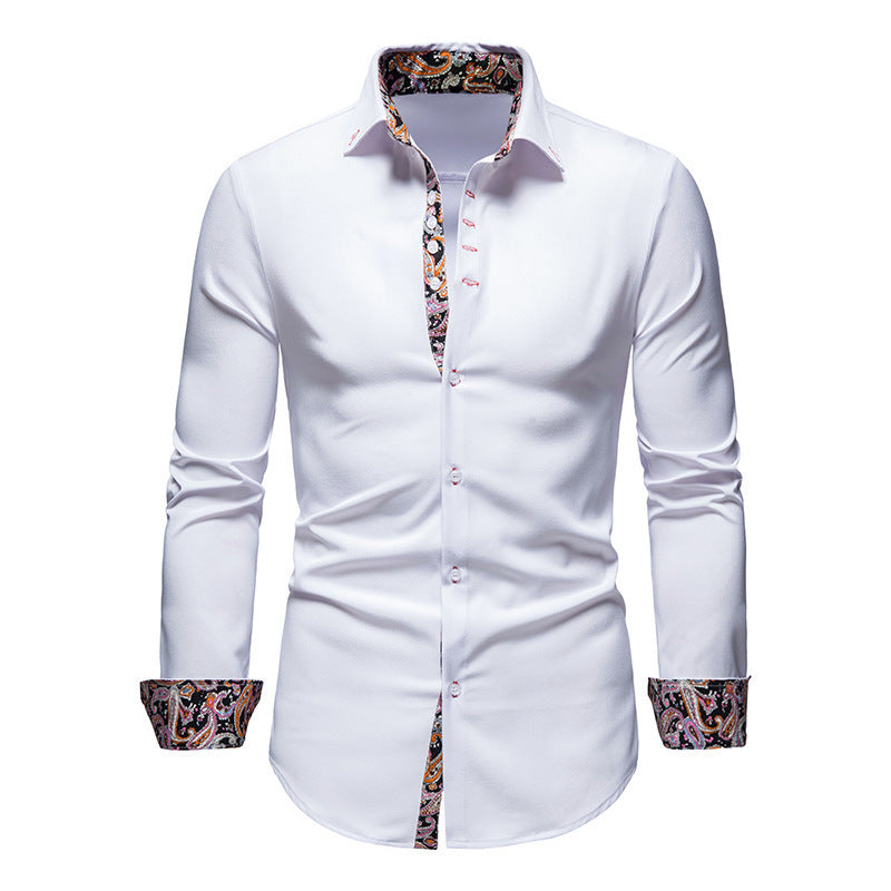 Herren Langarmhemd mit modernem Paisley-Muster und exklusiven Details WW
