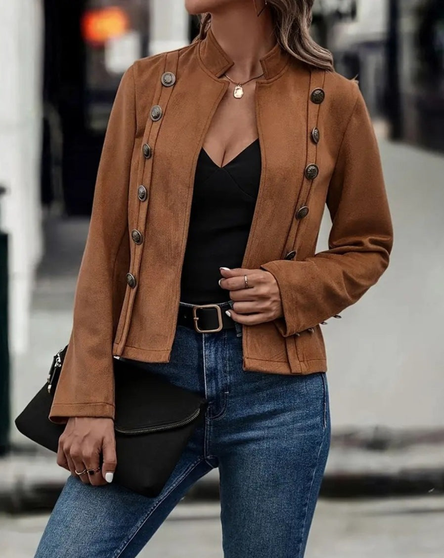 WW | Tailored fit Velvety feel Double-breasted with stand-up collar