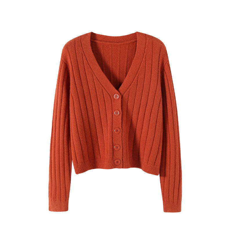 WW | Schnürgestrickter Pullover mit V-Ausschnitt für Damen