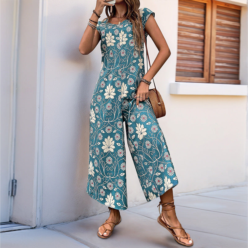 Damen Jumpsuit mit floralem Muster und praktischen Taschen WW