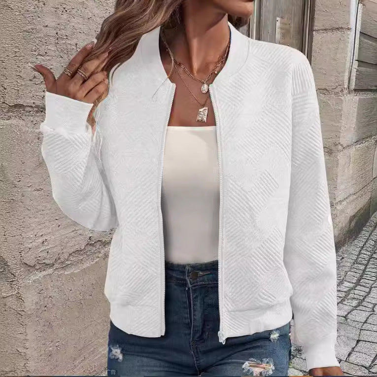 WW | Damen Strukturiertes Bomberjacke Lässiger Stil