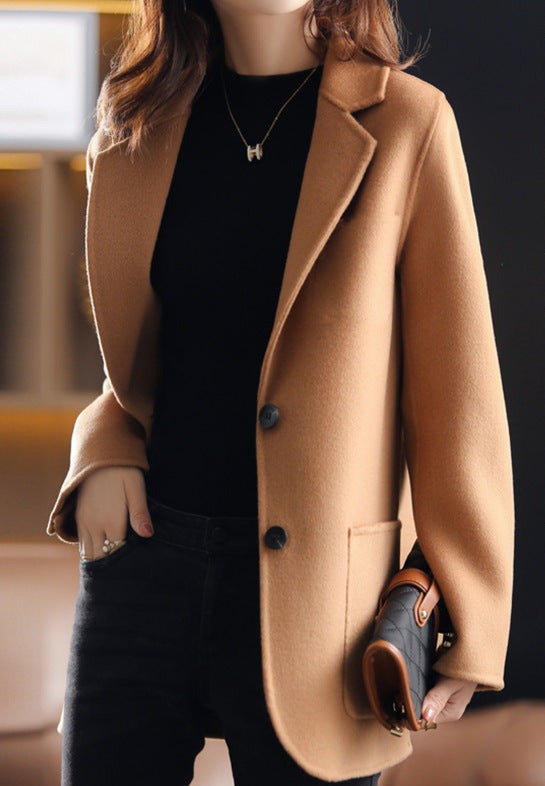 Autumn and Winter Thickened Tweed Women's Blazer